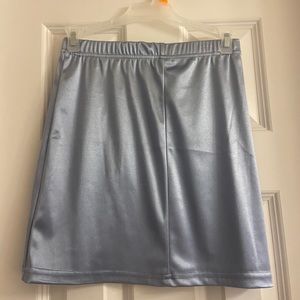 Light Blue Metallic Satin skirt from SHEIN